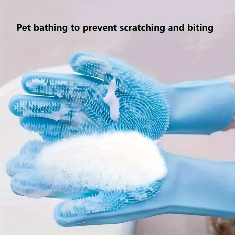 Pet Supplies Grooming - Multifunctionele siliconen verzorgingshandschoenen voor huisdieren, borstel